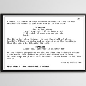Gone with the Wind Screenplay Movie Poster (up to 24&quot; x 36&quot;) - Script - Romance - Scarlett O&#39;Hara - Vivien Leigh