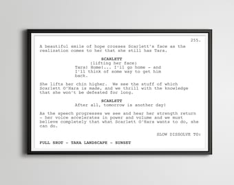 Gone with the Wind Screenplay Poster: Scarlett O'Hara Script