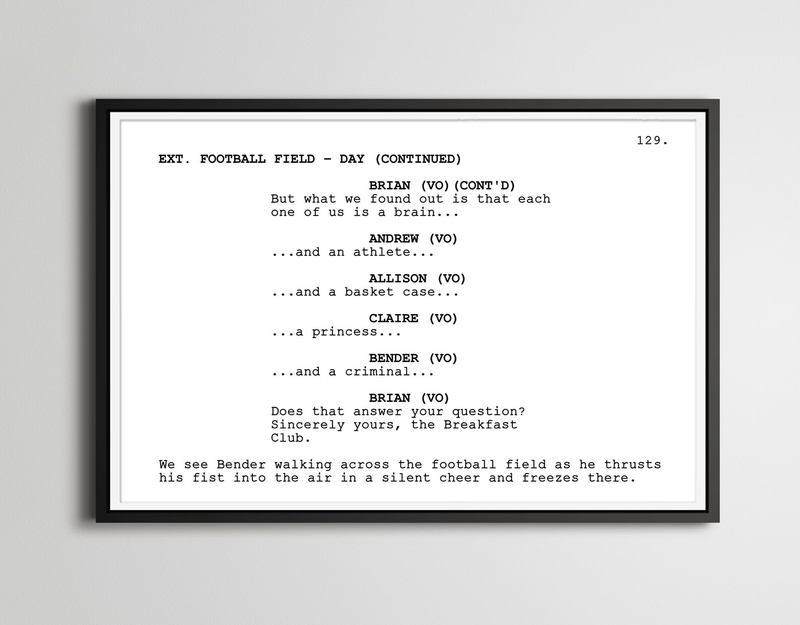 Making Breakfast Scripts Pdf The Breakfast Club Screenplay POSTER! (up to 24