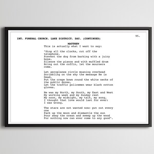 Four Weddings and a Funeral Screenplay Poster: Minimalist Film Script