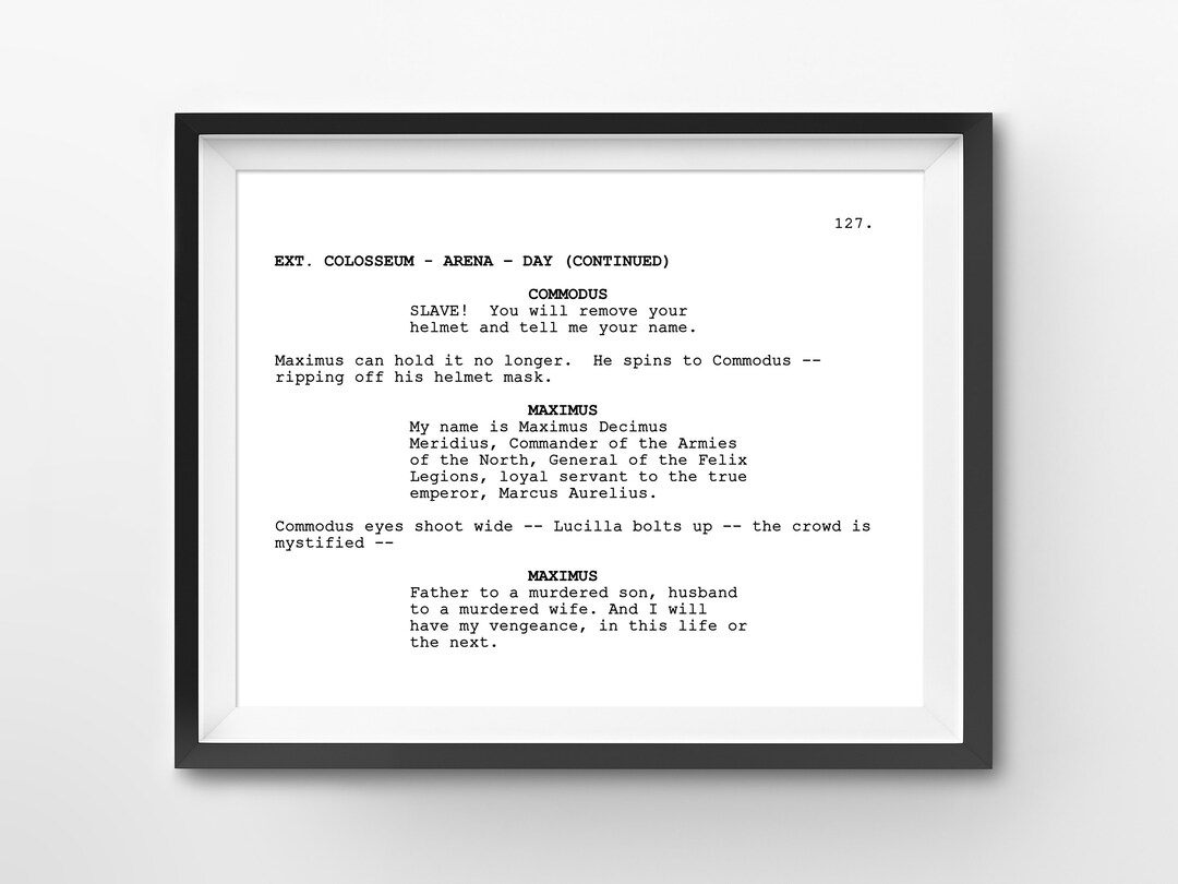 Gladiator Colosseum Scene Script Print (8x10 Digital Download) - Etsy