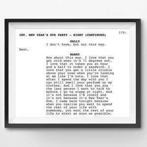 When Harry Met Sally Screenplay Art Print: Minimalist Movie Script (Digital Download)