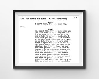 When Harry Met Sally Screenplay Art Print: Minimalist Movie Script (Digital Download)