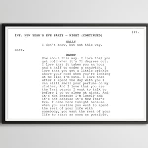 When Harry Met Sally Screenplay Movie Poster (up to 24&quot; x 36&quot;) - Billy Crystal - Meg Ryan - Romance - Love