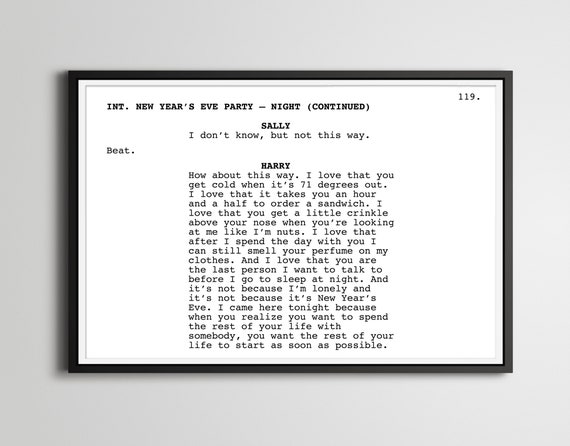 When Harry Met Sally Screenplay Movie Poster up to 24 X - Etsy