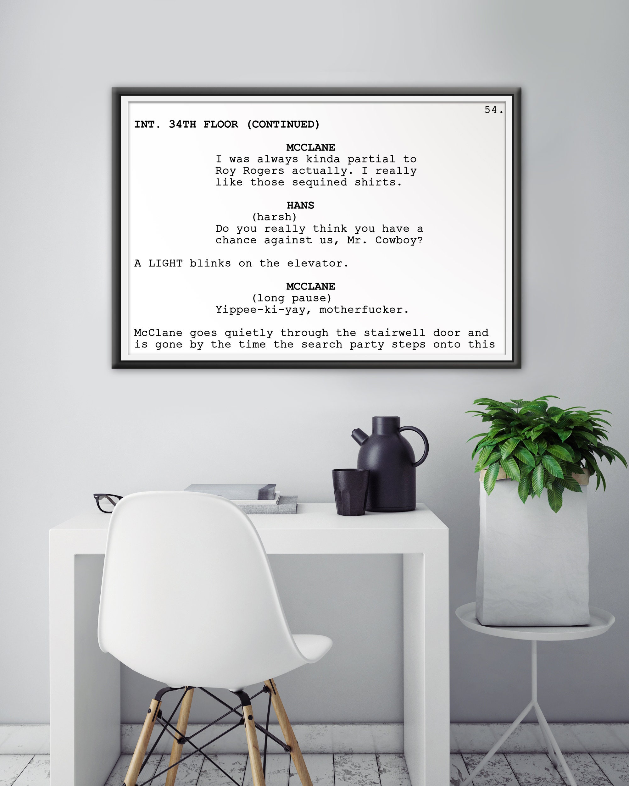 Die Hard Script Poster: John Mcclane, Yippee-ki-yay - Etsy