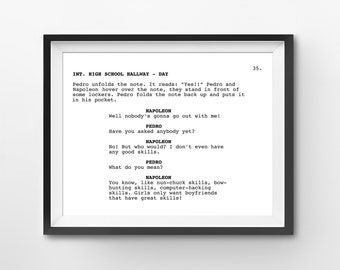 Napoleon Dynamite Script Art Print: Funny Film Scene (Digital Download)