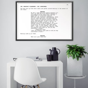 Dead Poets Society "Verse" - Drehbuch Filmposter (bis zu 24 "x 36"" - Robin Williams - Keating - Poesie - Motivation - College Geschenk Art." Bild 3