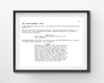 Fight Club Screenplay Scene Print: Movie Dialogue (8x10 Digital Download)
