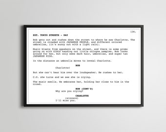 Plakat scenariusza filmu „Między słowami”: Scena w Tokio, Sztuka filmowa
