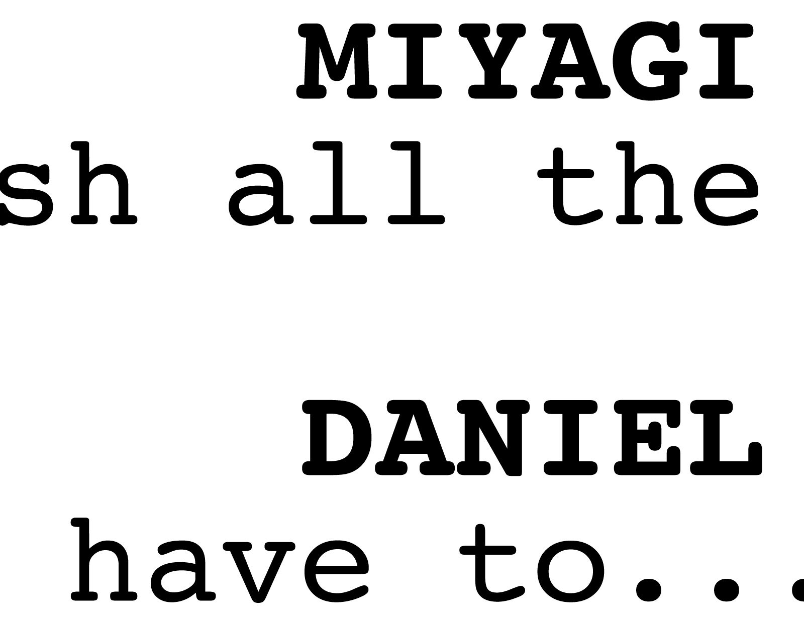 Karate Script Karate Kid Script Poster: Mr. Miyagi 'wax on Wax Off' - Film Art - Etsy