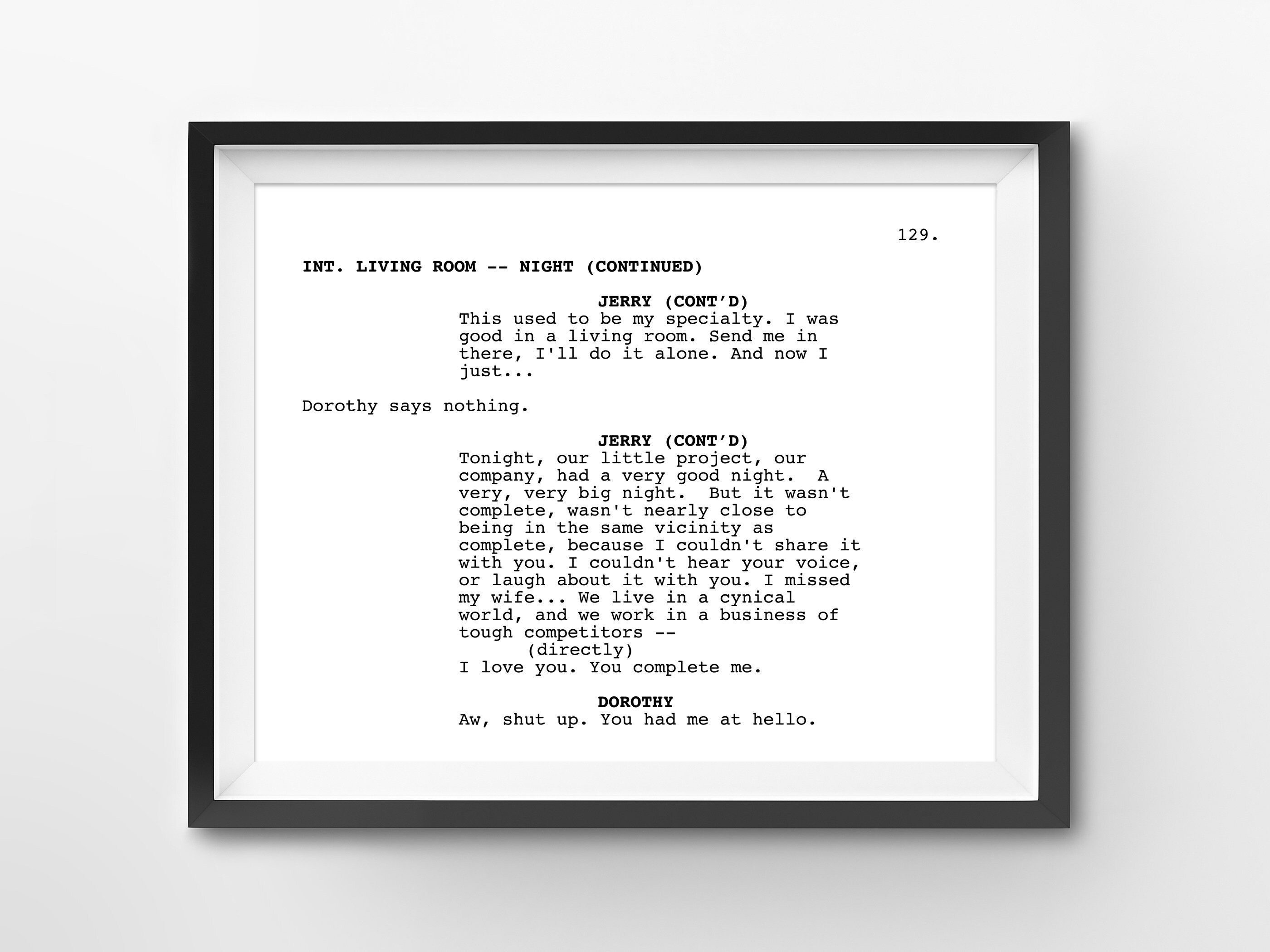Jerry Maguire Script Print: 