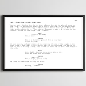 It&#39;s a Wonderful Life - Screenplay POSTER! (up to 24&quot;x36&quot;) - Film - Movie - Script - Angel Gets Its Wings - George Bailey - Christmas - Art