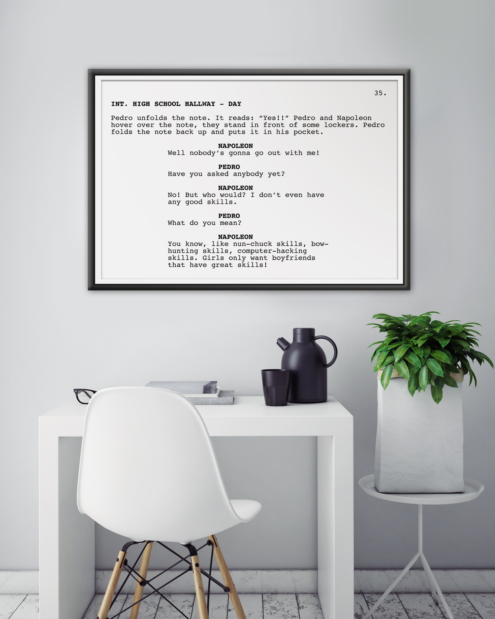 Napolean Dynamite Script Napoleon Dynamite Screenplay Poster: Funny Movie Art - Etsy