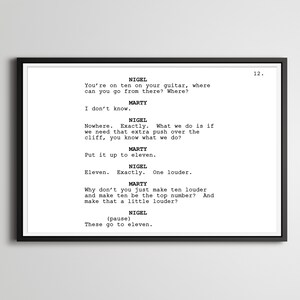 This Is Spinal Tap - Screenplay Movie Poster (up to 24&quot; x 36&quot;) - Rob Reiner - Marty - Nigel - Eleven - Film - Art - Music