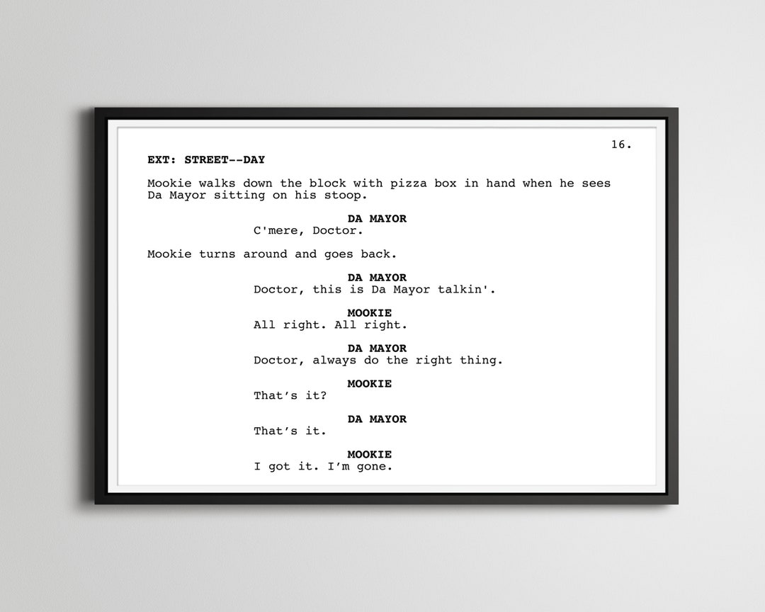 Screenwriting Posters Do the Right Thing Screenplay Poster: Spike Lee Film Art - Etsy