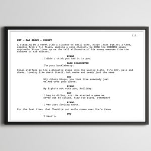 Tombstone Movie Script Poster: Huckleberry Scene - Val Kilmer Western