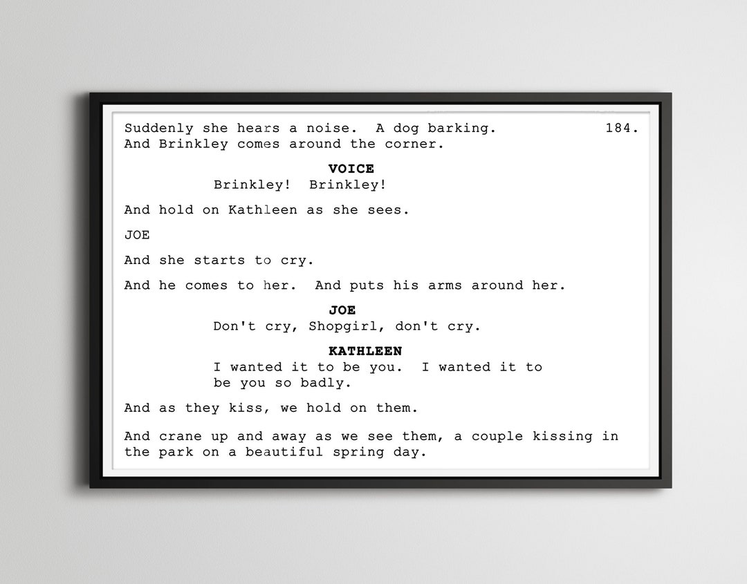 Strong Mailer Script You've Got Mail Script Poster: Movie Screenplay Art Print - Etsy