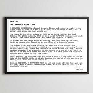 May include: A crime scene photo of a body lying on a wooden floor with blood splattered around the head. The photo is being held by a hand, and the image is fading in and out. The photo is being placed into a Polaroid camera.