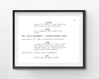 The Town Screenplay Art Print: Ben Affleck Film Script (8x10 Digital Download)