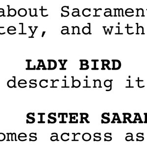 Lady Bird Screenplay Scene Print: Greta Gerwig Film (Digital Download)