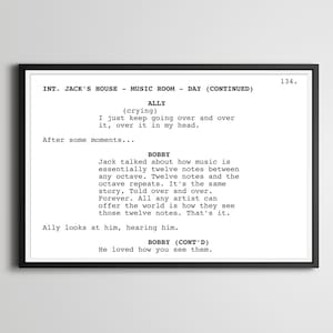 A Star Is Born Screenplay Movie Poster (up to 24&quot; x 36&quot;) - Bradley Cooper - Lady Gaga - Country - Music - Film - Script - Art