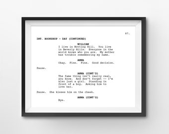 Notting Hill-manustryck: Hugh Grant, Julia Roberts-scen (digital nedladdning)