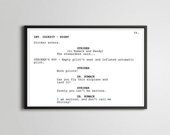 Plakat scenariusza filmu „Samolot!”: Nie mów mi Shirley