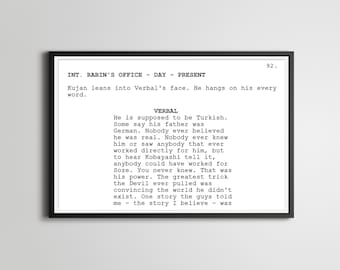 The Usual Suspects Screenplay Poster: Keyser Söze Movie Art