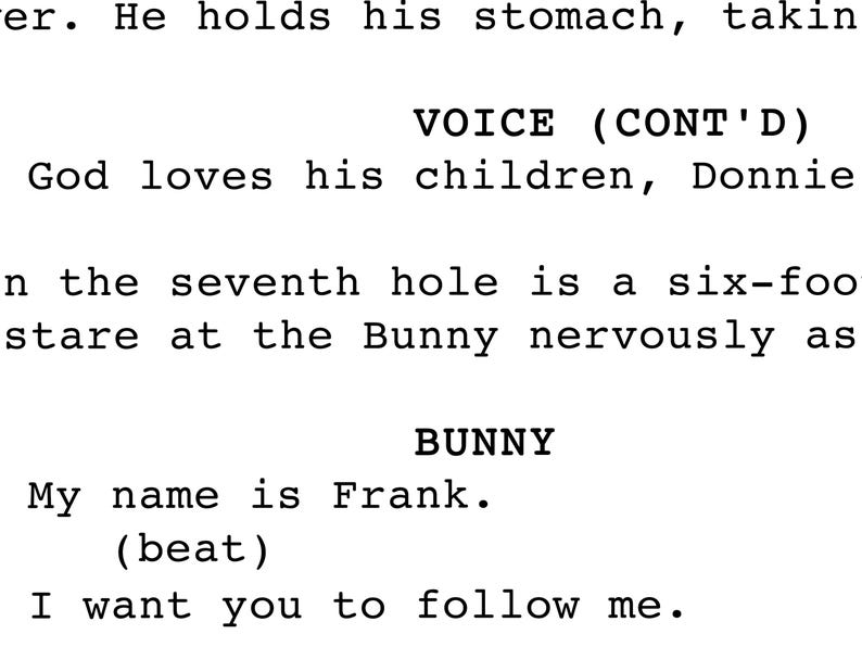 Frank the Rabbit - Screenplay Movie Poster Scene From Donnie Darko ...