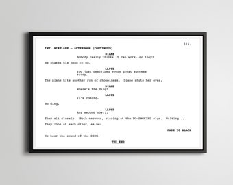 Say Anything Movie Script Poster: Airplane Scene Art Print