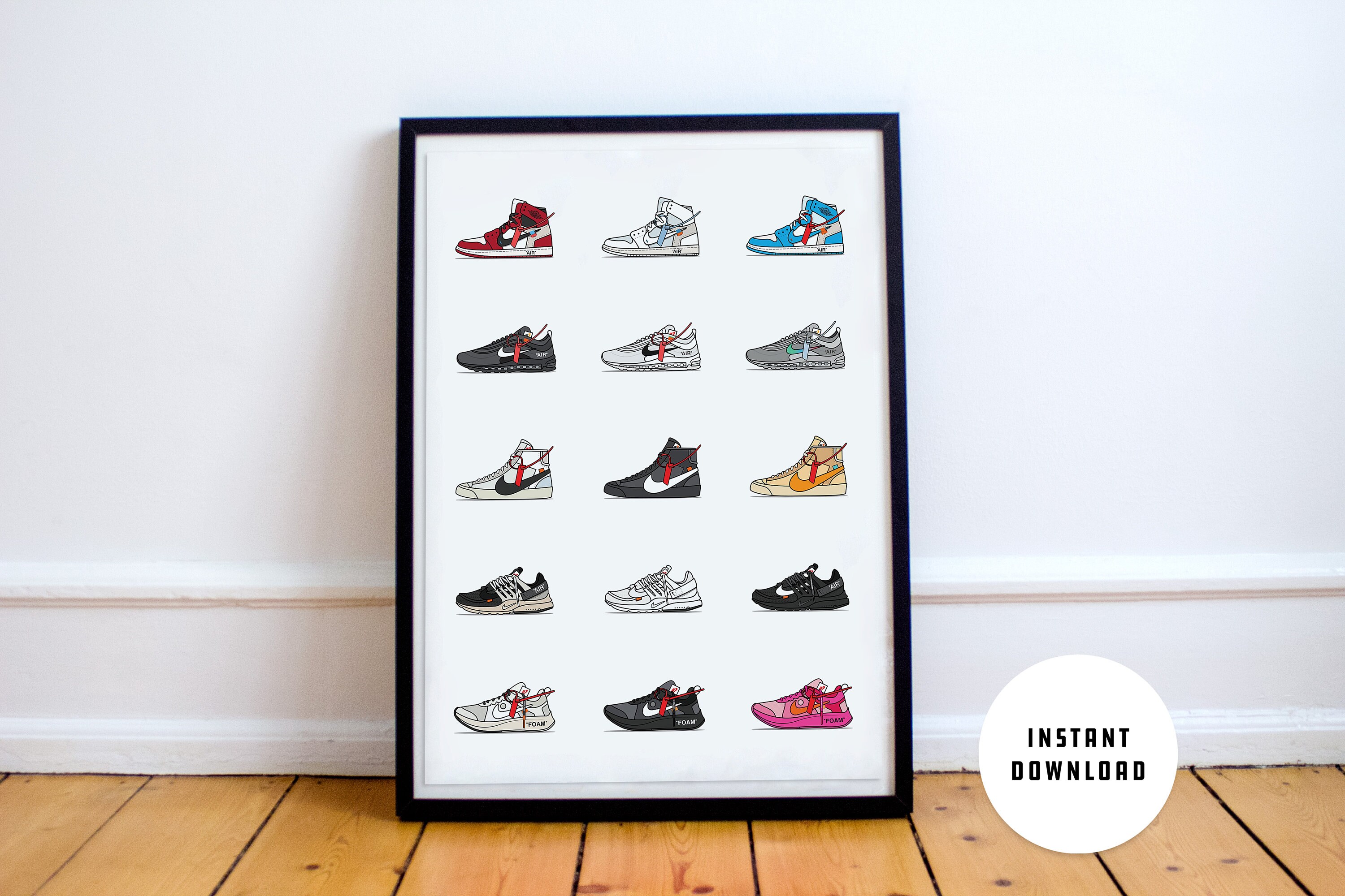 Sneaker Poster Instant Download Shoes Kicks Poster Etsy