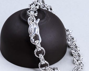 8 mm sterlingzilveren rolo-ketting Gothic Belcher dikke ketting drakenarmband jubileumcadeau voor mannen