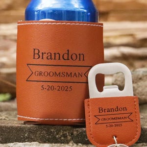 Groomsmen Gifts Personalized Can Holder, Groomsmen Proposal, Engraved Can Cooler, Beer Holder, Custom Groomsman Gift Ideas