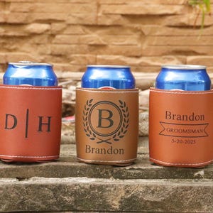 Groomsmen Can Cooler Holder, Groomsman Gifts Personalized, Engraved Can Cooler, Beer Can Holder for Best Man, Groomsmen Proposal