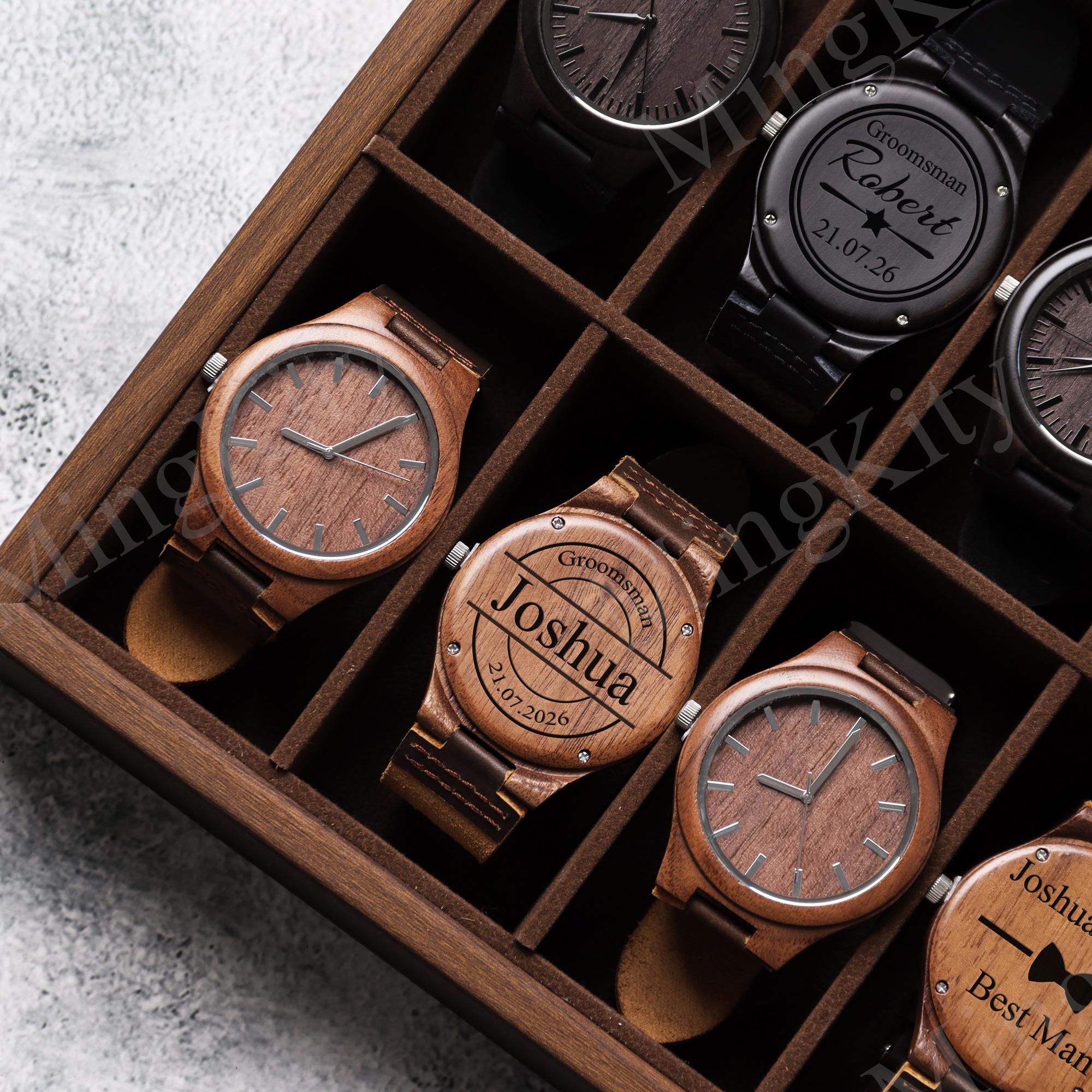 Engraved Wood Watch UK