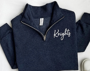 Mascot Quarter Zip Sweatshirt, Sports Team Name Sweatshirt, Personalized Mascot Sweatshirt, Custom School Name Sweatshirt, School Spirit