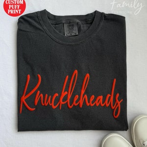 Custom Puff Print Mascot T-shirt, Comfort Colors T-Shirt, Embossed Team Name Shirt, Puff Print T-shirt, Custom School Mascot Tee