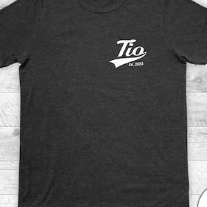 Tio Est. Year T-Shirt, Pocket Design Tee, Personalized  Tio Shirt, New Uncle Gift