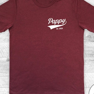 Pappy Est. Year T-Shirt, Pocket Design T-Shirt, Personalized Pappy Tee
