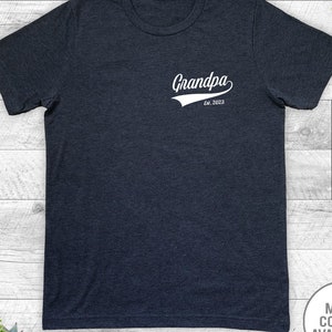 Grandpa Est. Year, Pocket Design T-Shirt, Personalized Grandpa Shirt, Father&#39;s Day Gift