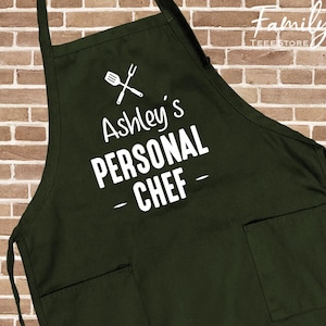 Your NAME Personal Chef, Grill Apron, Personalized Apron, Gifts For Him, Funny Grill Apron, Valentine’s Day Gift