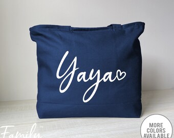 Yaya Heart - Zippered Tote Bag - Yaya Tote Bag - Yaya Gift - Gifts