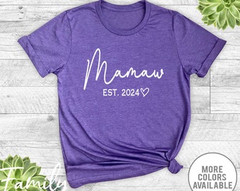Mamaw Est. Year Unisex T-Shirt, Mamaw Shirt, Gift For Mamaw To Be, Mother's Day Gift