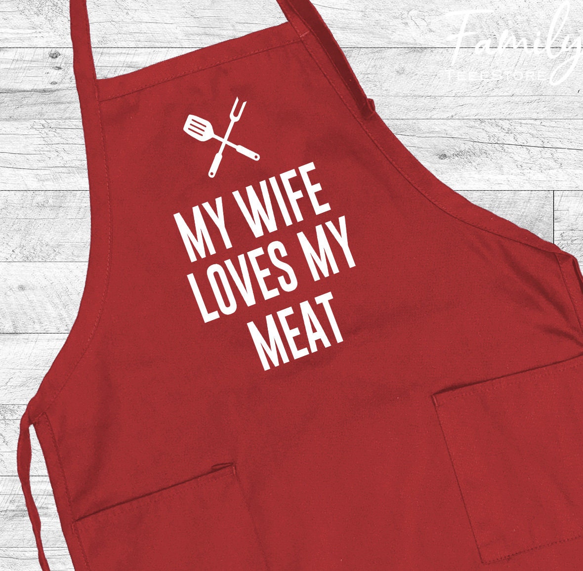 Freedomtees My Wife Loves My Meat - Delantal Parrillero Divertido Para Barbacoa De Cocina