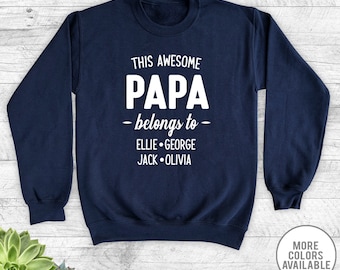 Papa Sweatshirts With Names - Etsy