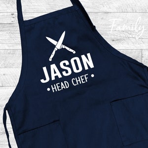 Personalized Head Chef Apron, Custom Name Apron, Personalized Apron, Grilling Gift, Father's Day Gift image 1