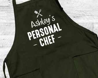 Your NAME Personal Chef  - Grill Apron - Personalized Apron - Gifts For Him -  Funny Grill Apron - Funny Valentine’s Day Gift