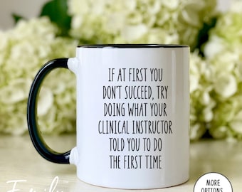 Clinical Instructor Coffee Mug, If At First You Don't Succeed, CI Appreciation Gift