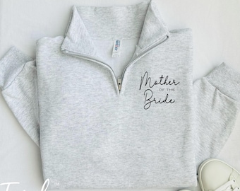 Sweat-shirt mère de la mariée avec fermeture éclair quart, sweat-shirt mère de la mariée, cadeau maman de la mariée, cadeau de mariage, cadeau pour maman